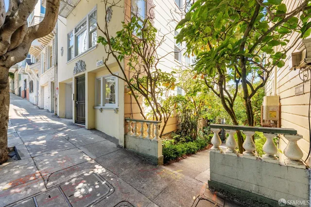 a view of a pathway of a building