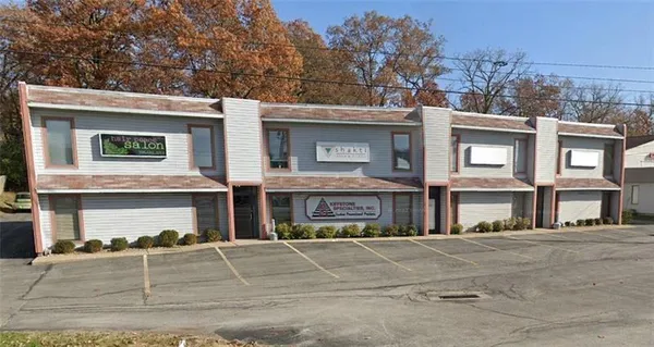 a front view of residential houses