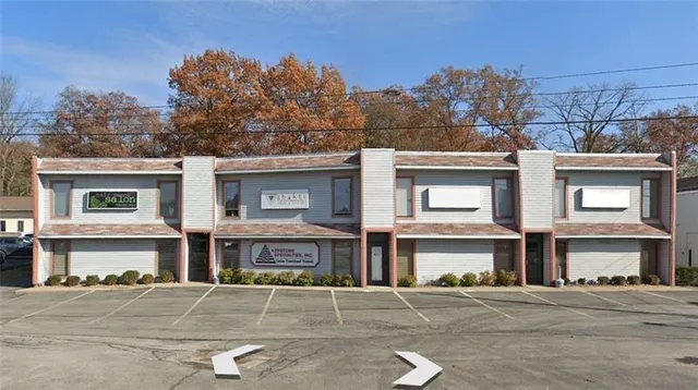 a view of a brick building