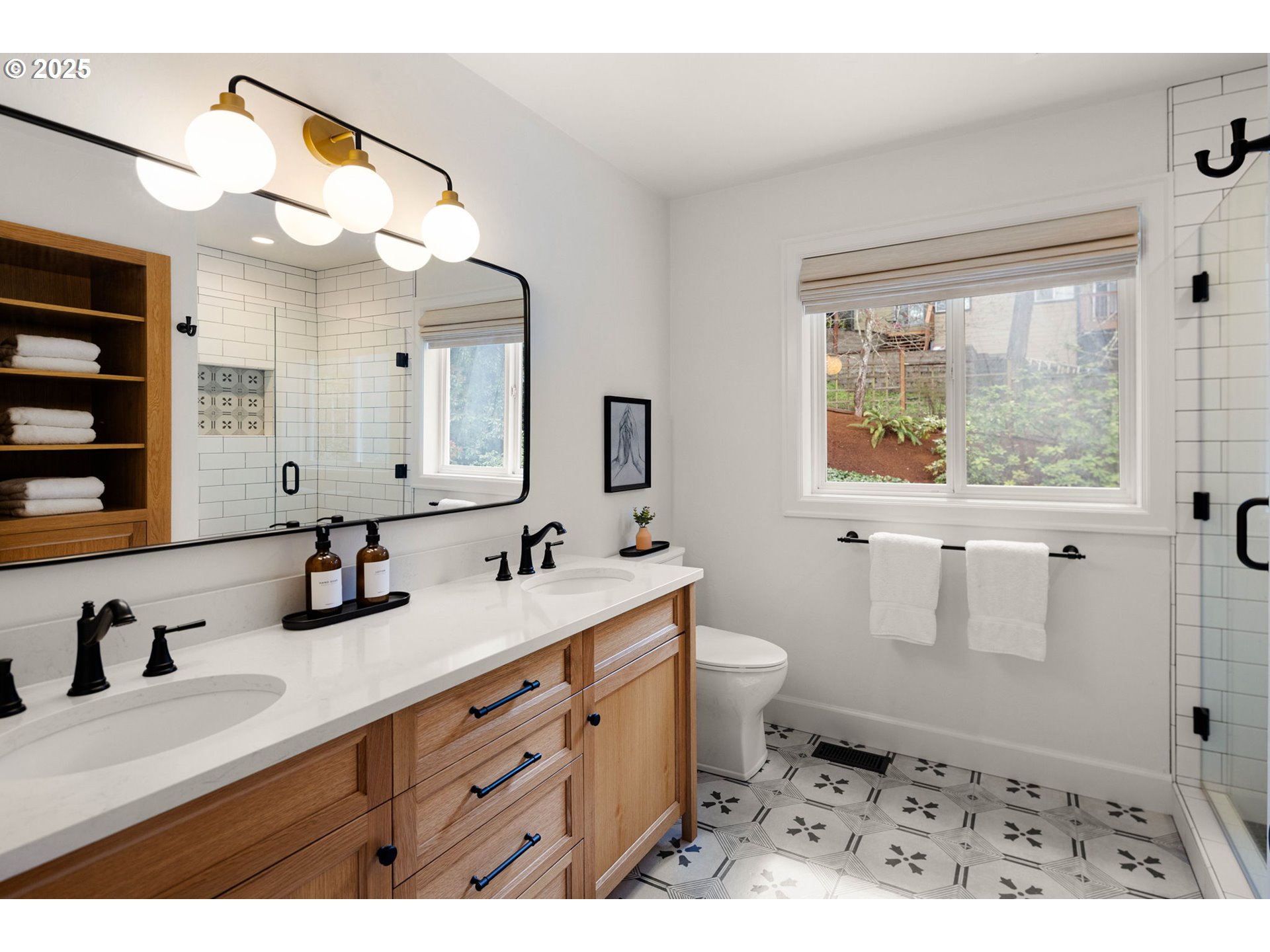 2214 West 25th Place Eugene, OR 97405 - Photo 39 of 48 a bathroom with a double vanity sink mirror and toilet