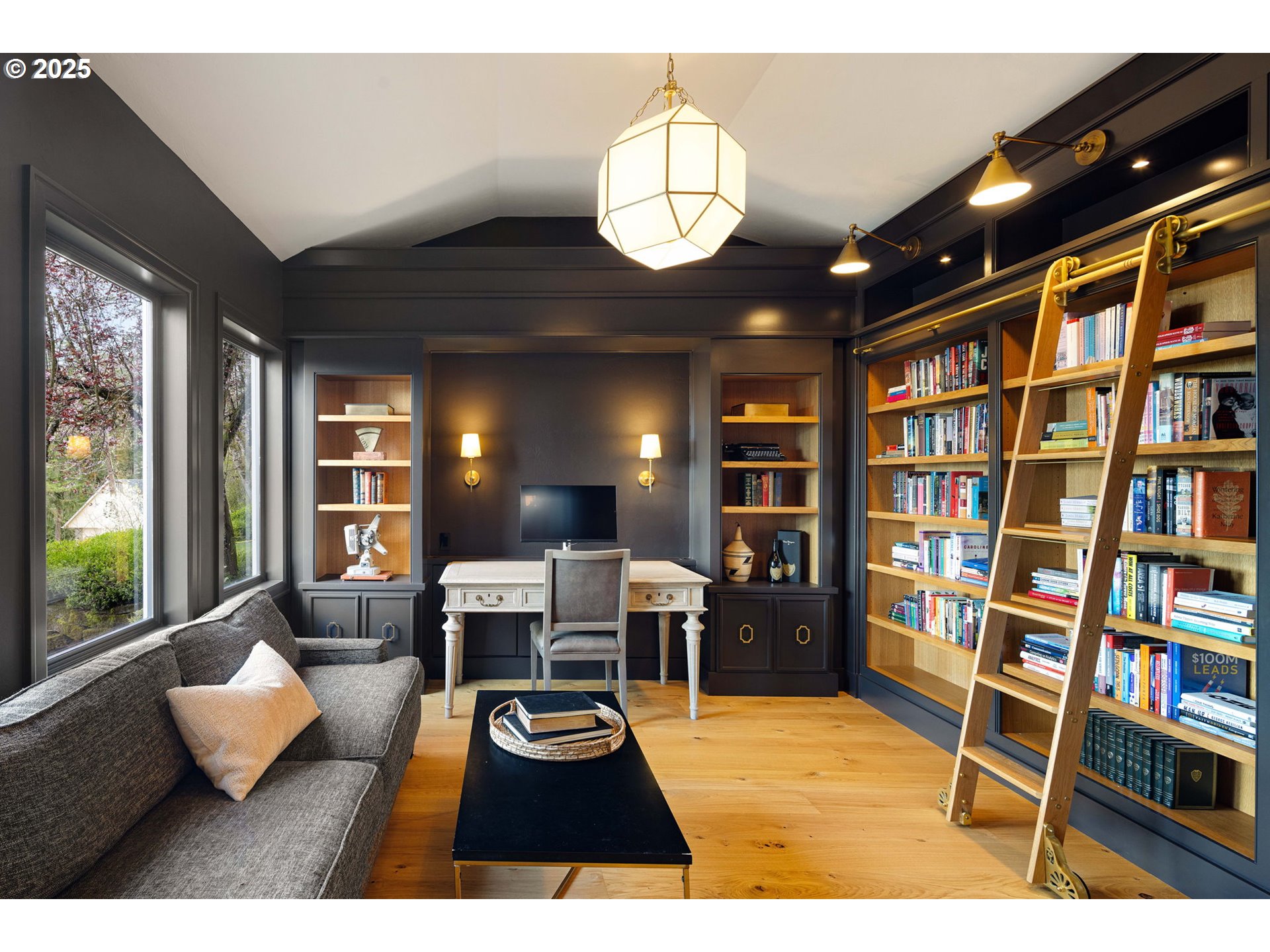 2214 West 25th Place Eugene, OR 97405 - Photo 6 of 48 a living room with furniture a bookshelf and a large window