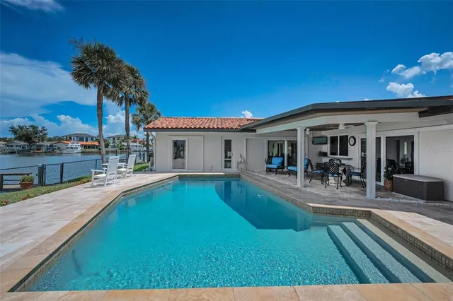 a view of a lake with houses
