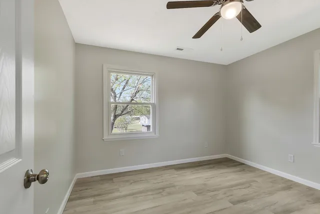 an empty room with a window