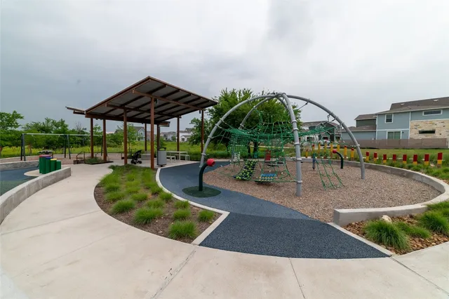 a view of a building with a swimming pool