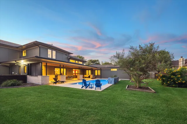 an aerial view of a house