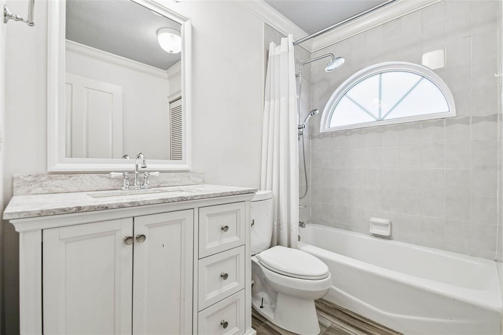3505 Berger Road Lutz, FL 33548 - Photo 64 of 79 a bathroom with a granite countertop toilet a sink and a bathtub