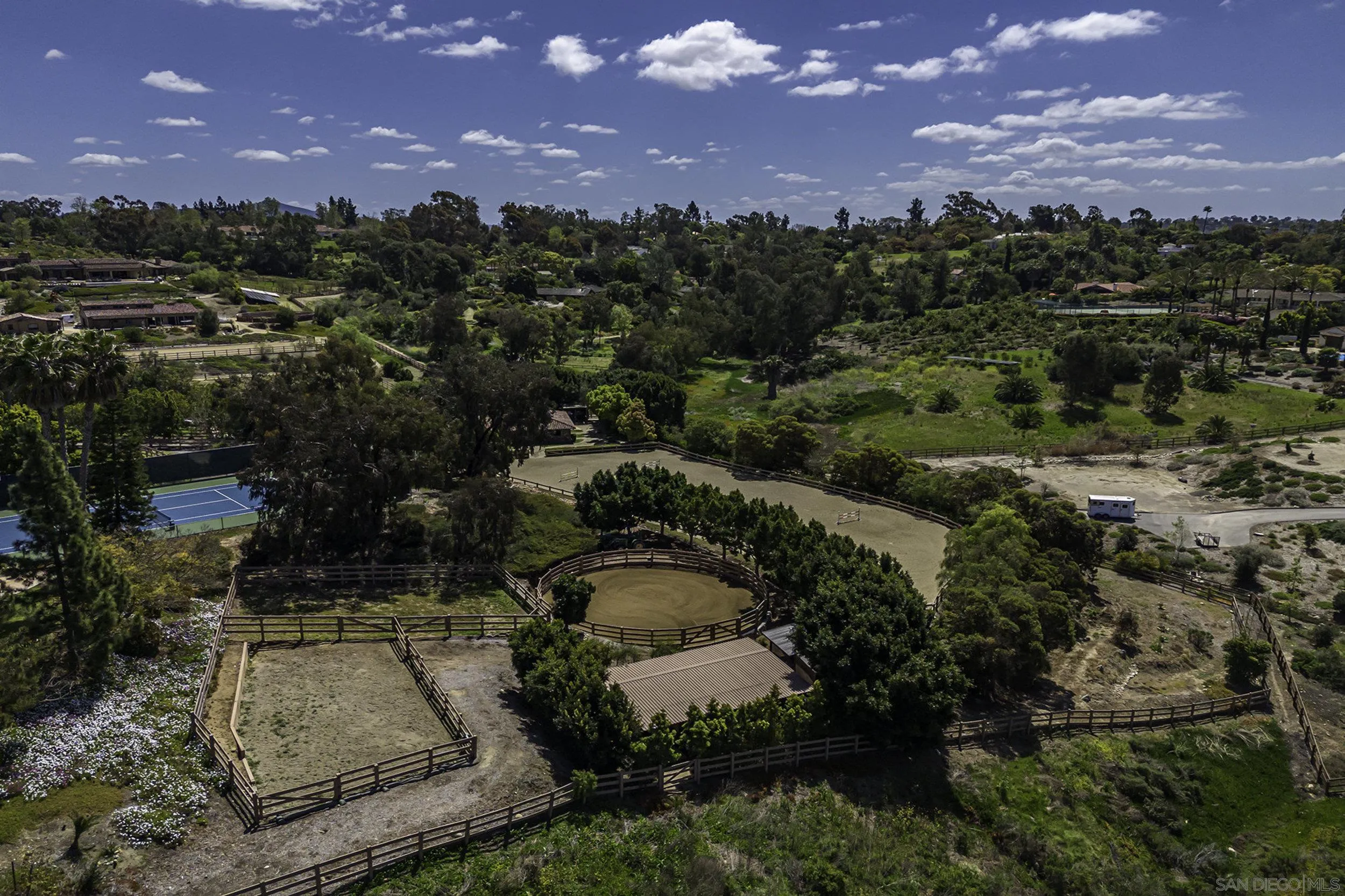 5305 La Crescenta Road Rancho Santa Fe, CA 92067 - Photo 23 of 63 Can see the round pen, auxiliary turn outs and direct trail access