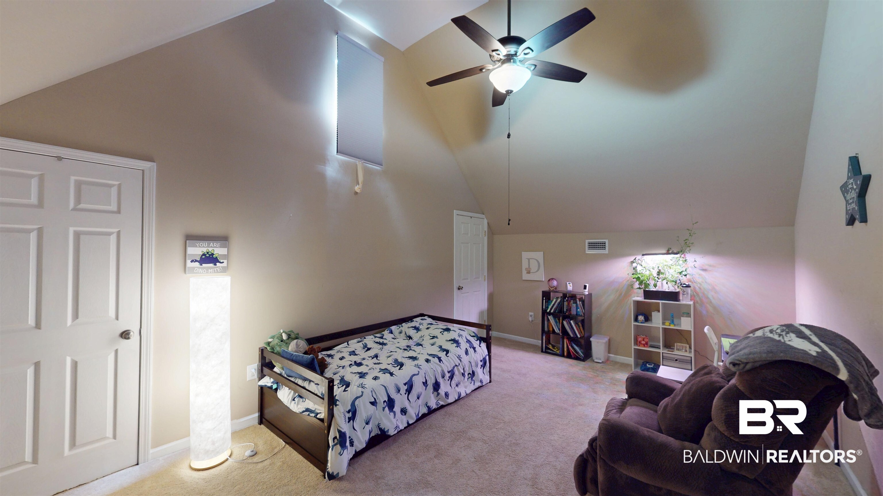 1154 New St Francis Street Mobile, AL 36604 - Photo 29 of 37 Bedroom with visible vents, baseboards, attic access, and carpet flooring