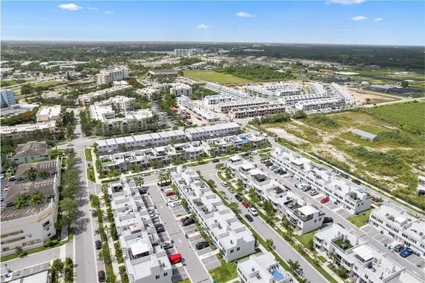 an aerial view of a city