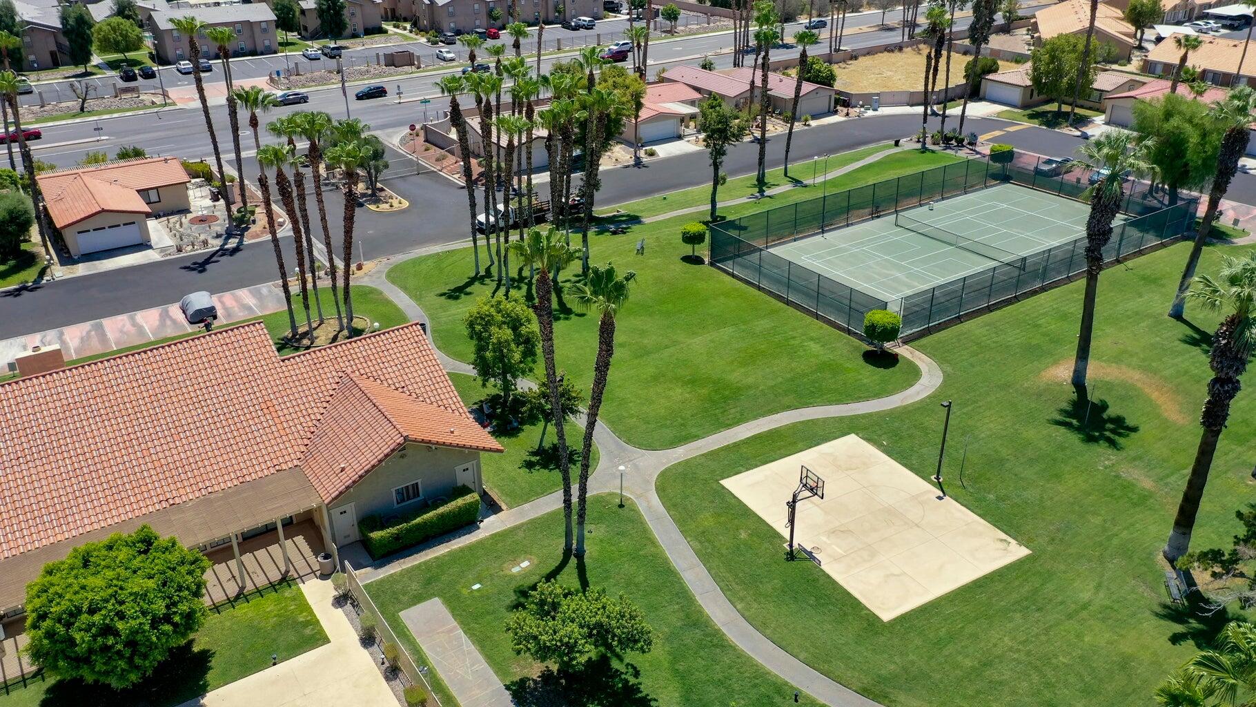 77861 Villa Road Palm Desert, CA 92211 - Photo 18 of 24 an aerial view of a house with garden space and street view