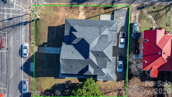 an aerial view of a house