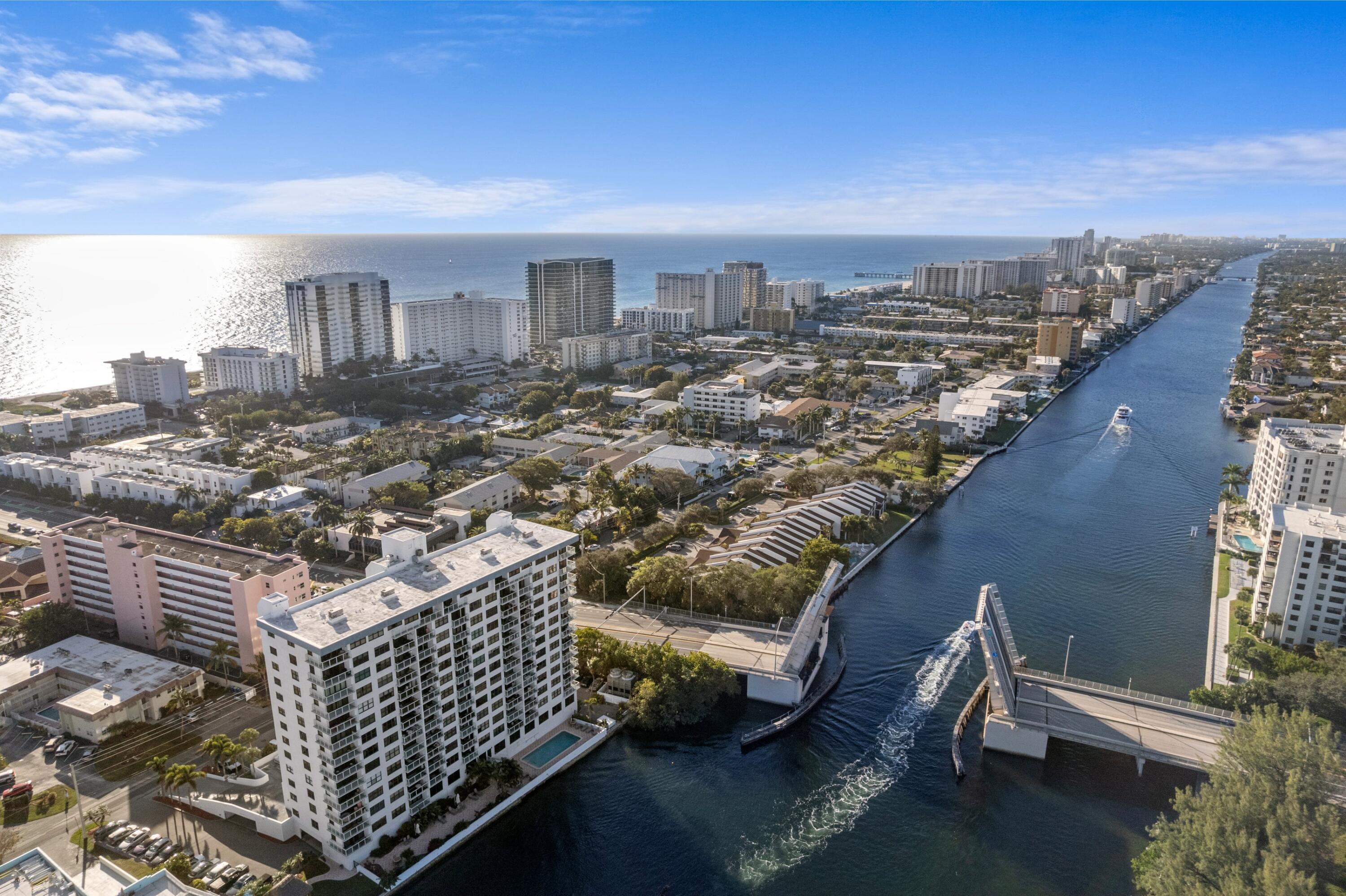 1401 North Riverside Drive, Unit 1007 Pompano Beach, FL 33062 - Photo 28 of 39 Aerial Neighborhood View
