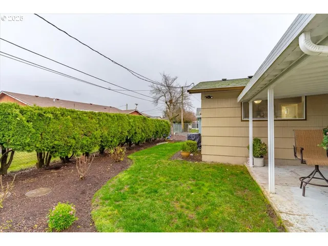 a view of a back yard of the house