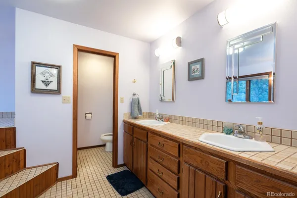 an aerial view of a house with mountain view