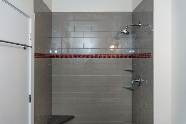 a bathroom with a shower