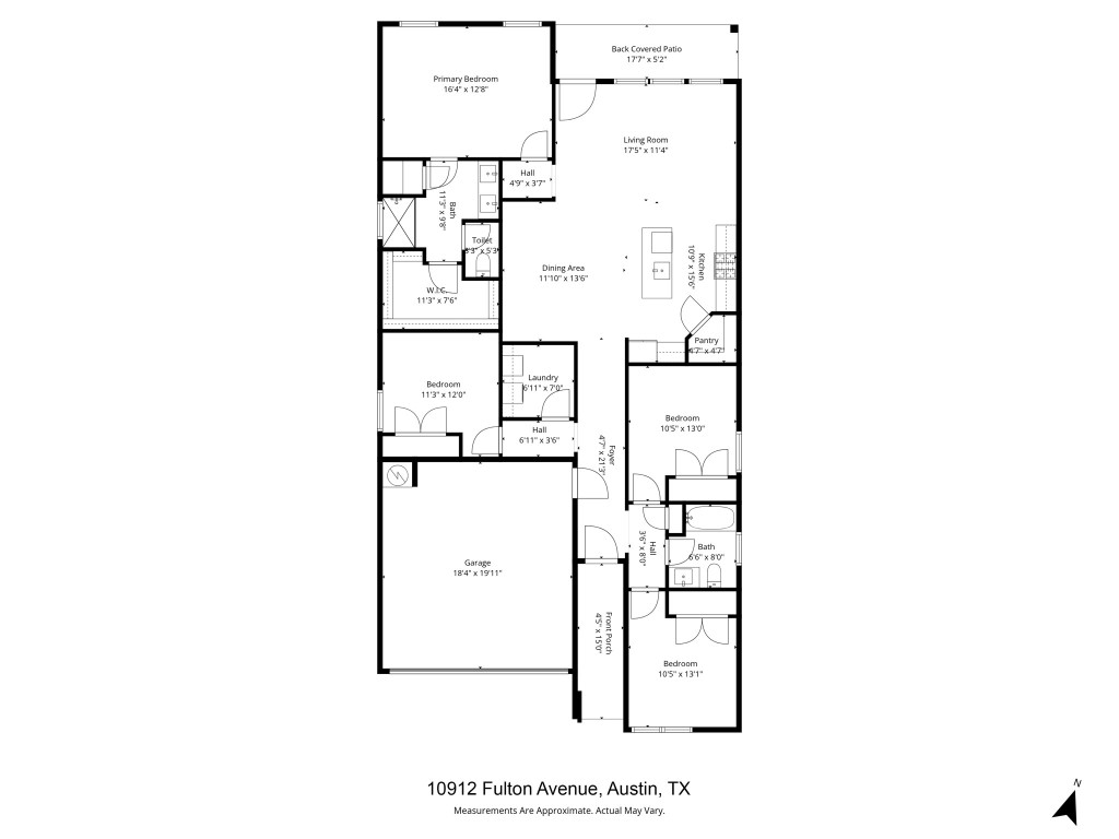 10912 Fulton Avenue Austin, TX 78754 - Photo 13 of 15 a picture of a floor plan