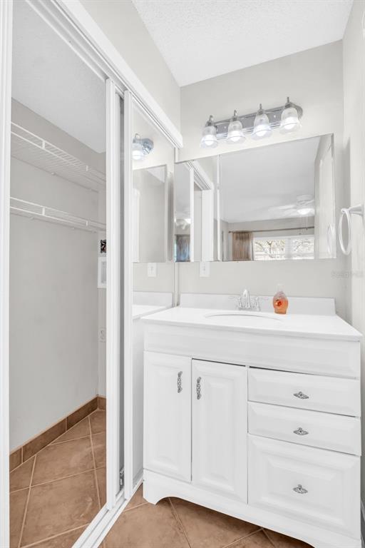 3109 Mission Grove Drive, Unit D Palm Harbor, FL 34684 - Photo 15 of 62 a bathroom with a sink vanity and a mirror