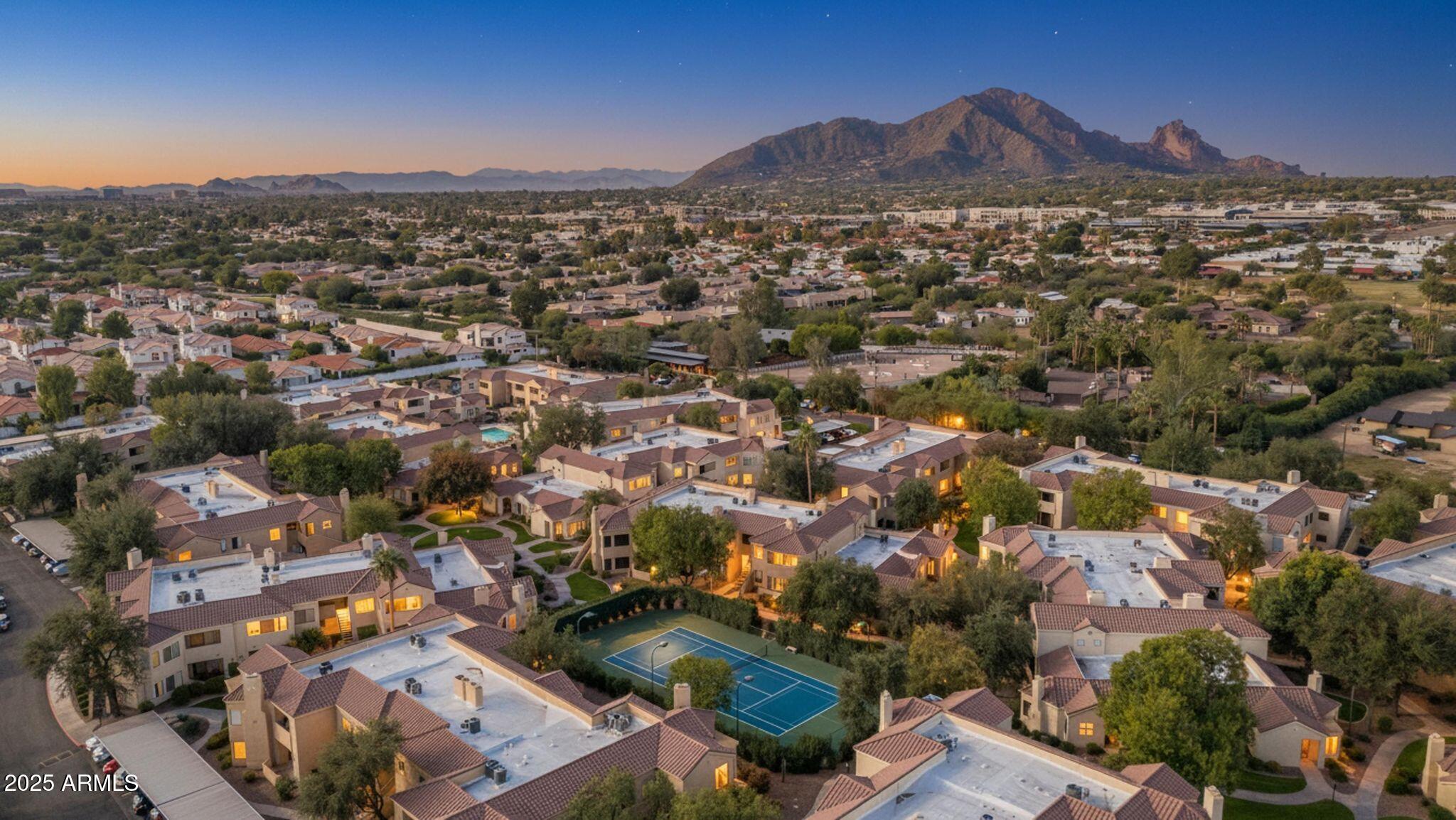 7575 East Indian Bend Road, Unit 2085 Scottsdale, AZ 85250 - Photo 28 of 30 an aerial view of residential houses with outdoor space