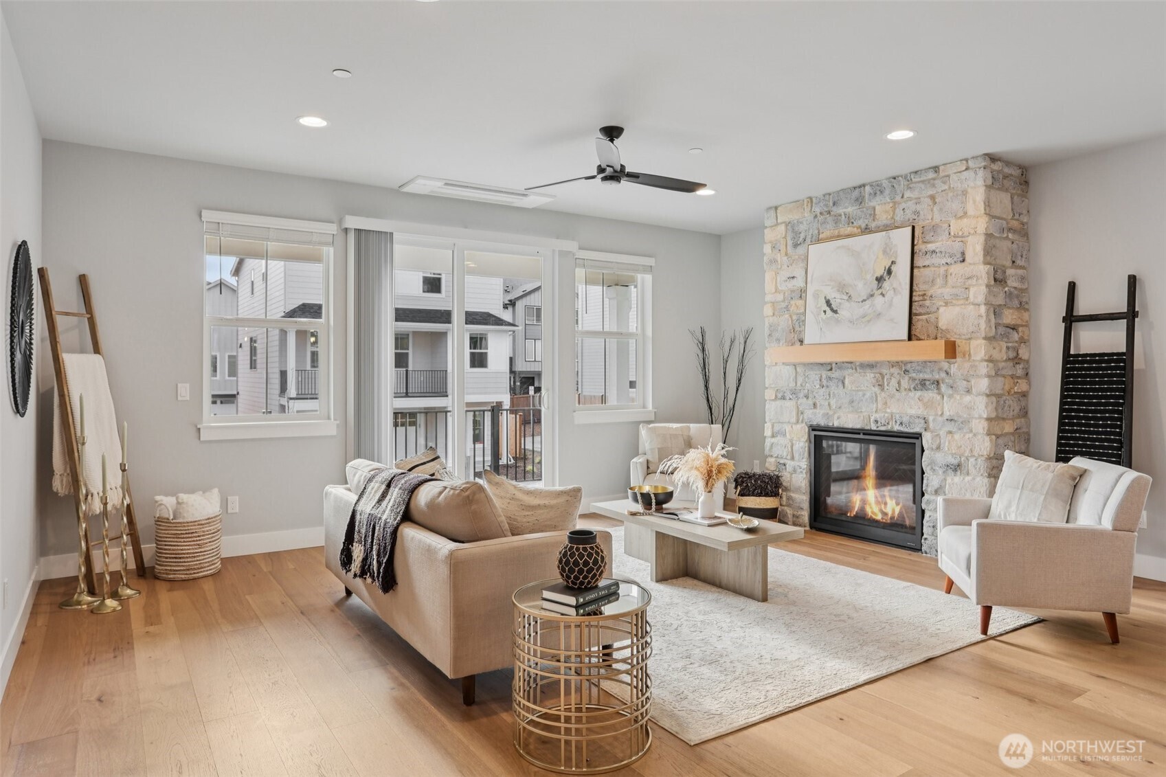 15 160th Place Southeast Bothell, WA 98012 - Photo 6 of 36 a living room with furniture and a fireplace