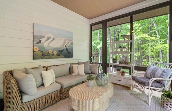 a spacious bathroom with a double vanity sink and a mirror