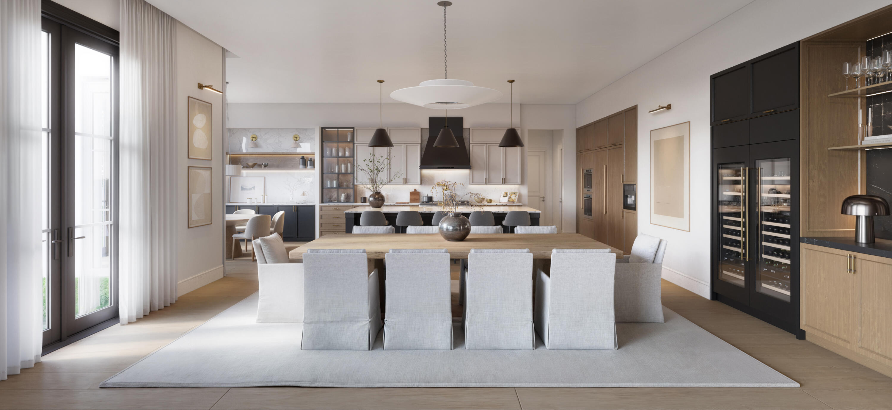 824 Azalea Street Boca Raton, FL 33486 - Photo 11 of 36 a large white kitchen with stainless steel appliances kitchen island granite countertop a dining table and chairs