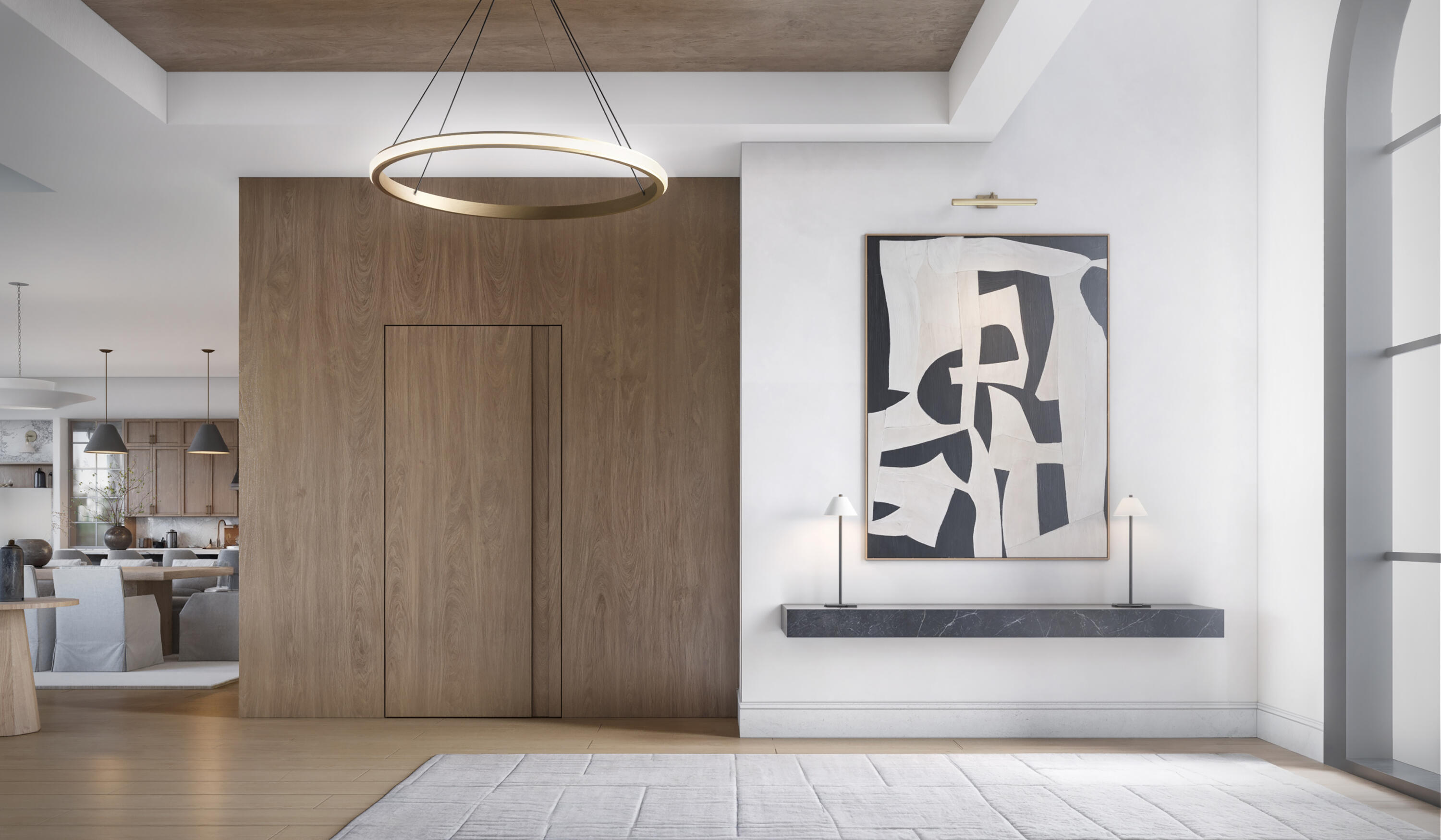 824 Azalea Street Boca Raton, FL 33486 - Photo 12 of 36 a view of a hallway with wooden floor and cabinet