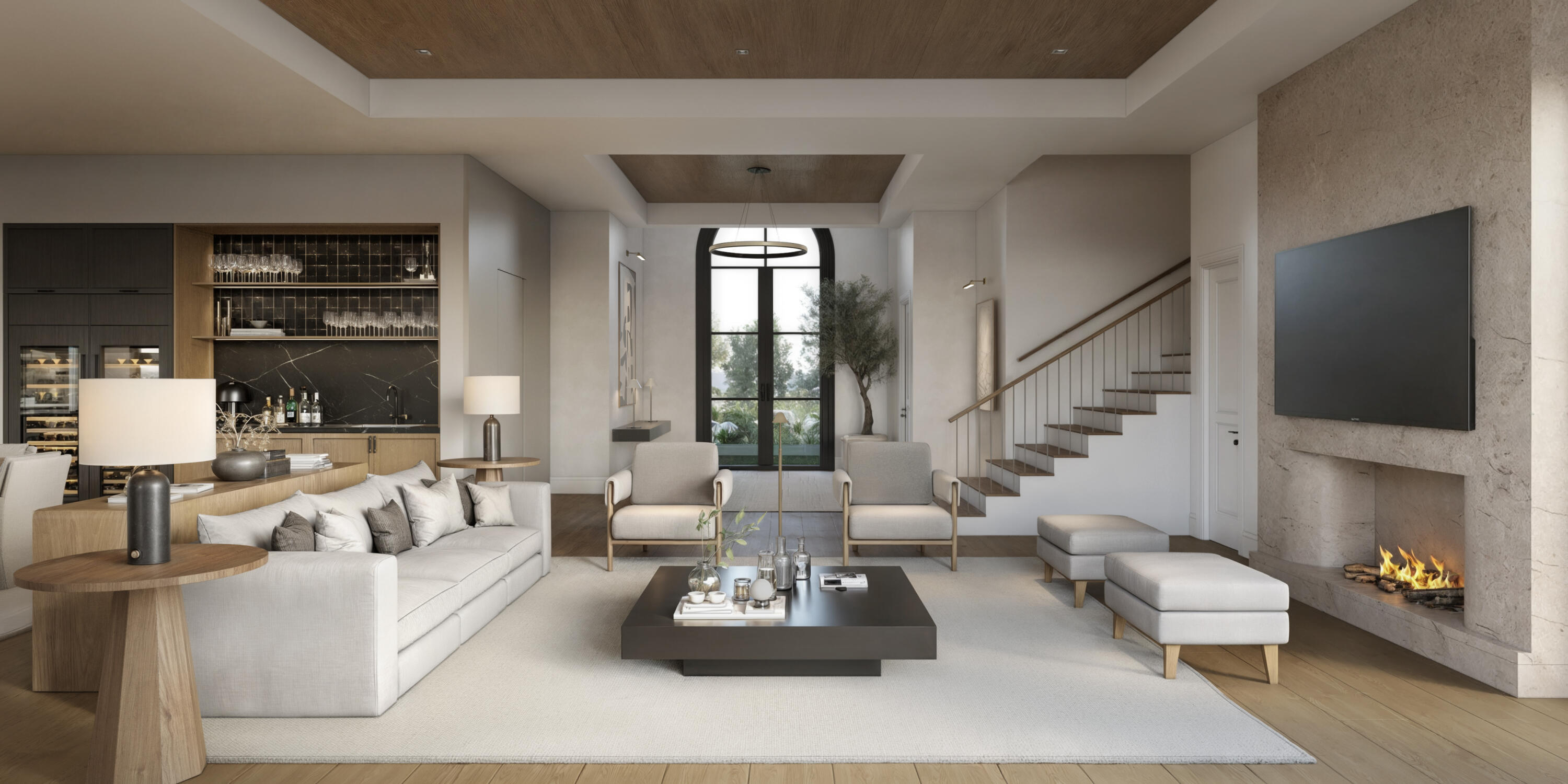 824 Azalea Street Boca Raton, FL 33486 - Photo 15 of 36 a living room with furniture fireplace and flat screen tv