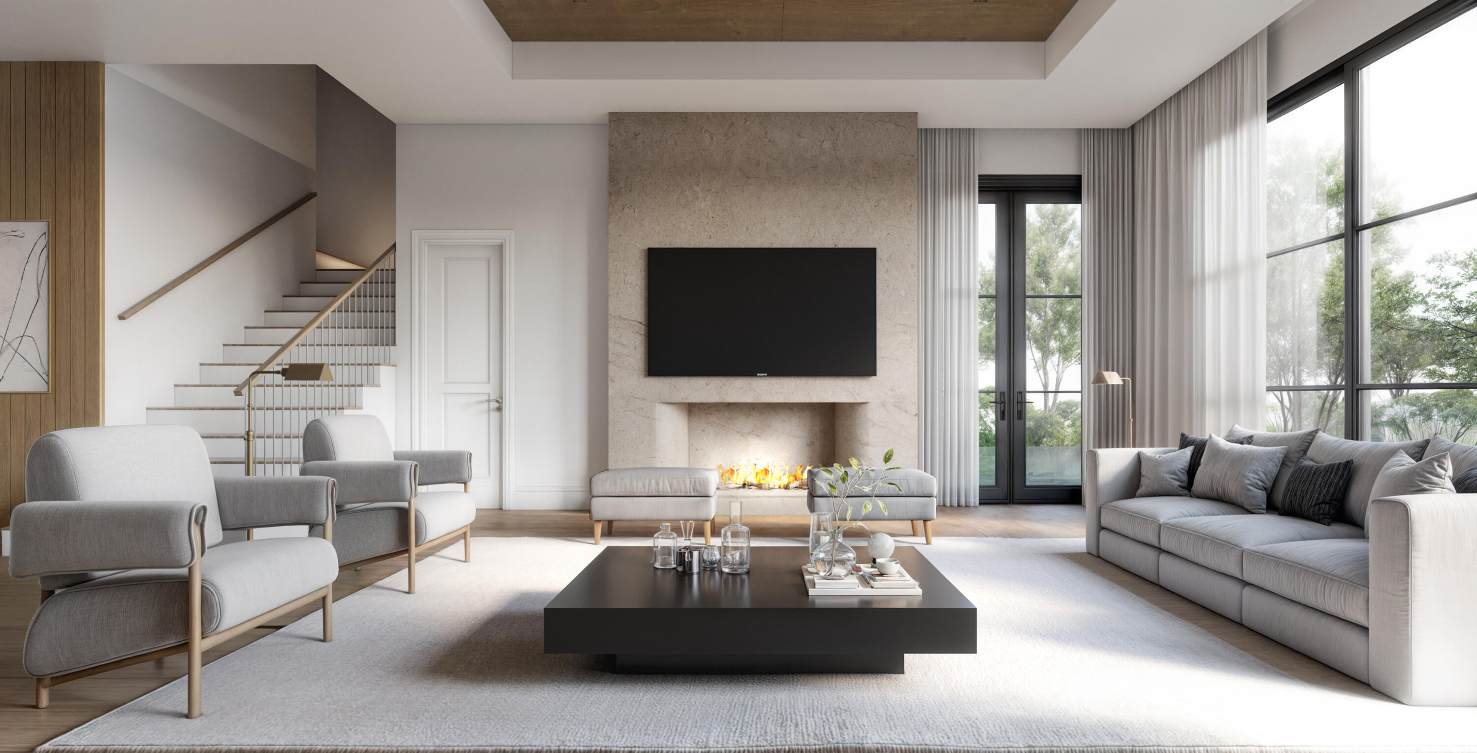 824 Azalea Street Boca Raton, FL 33486 - Photo 8 of 36 a living room with furniture fireplace and a large window