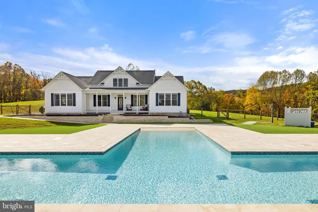 a view of house with a swimming pool