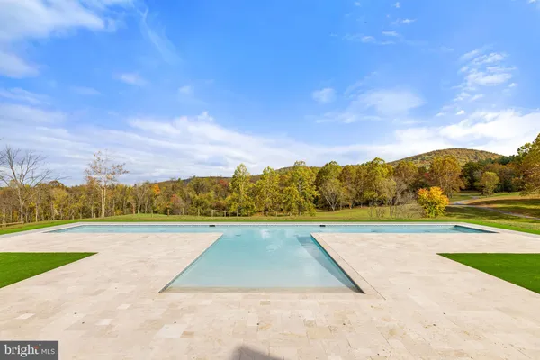 a view of an outdoor space and mountains