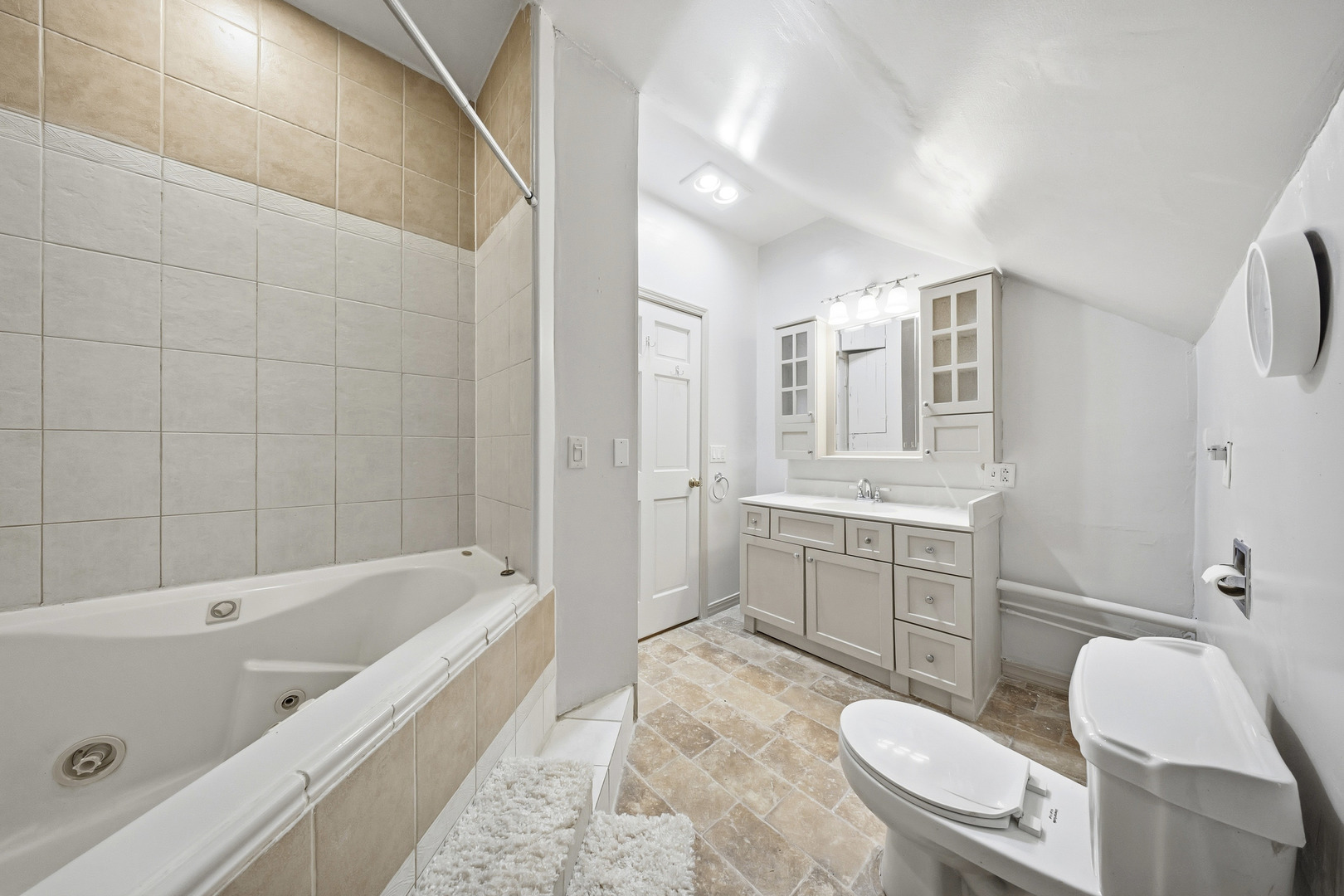 901 Hermann Road Lee, IL 60530 - Photo 15 of 42 a bathroom with a sink a toilet a mirror a bathtub and shower