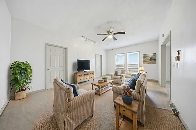 a living room with furniture