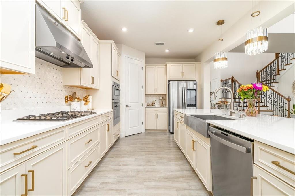 1296 Waterview Ridge Circle Apopka, FL 32703 - Photo 25 of 60 a large kitchen with stainless steel appliances granite countertop lots of counter space and wooden floor