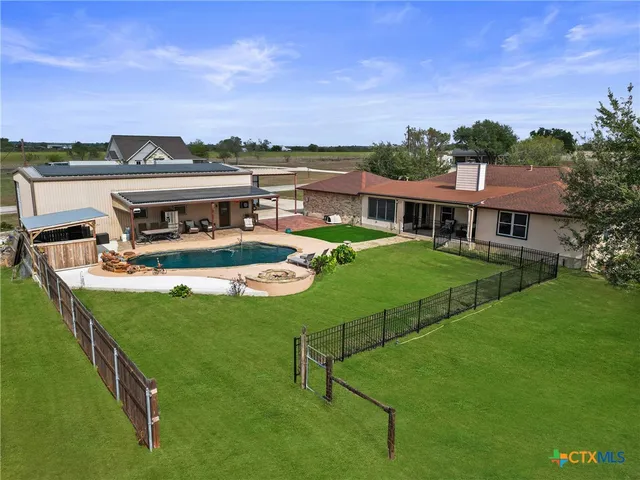 a view of a lake with a city