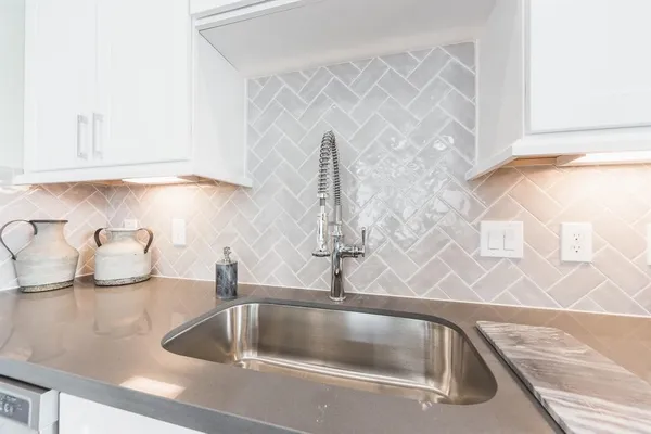 a close view of sink and tap