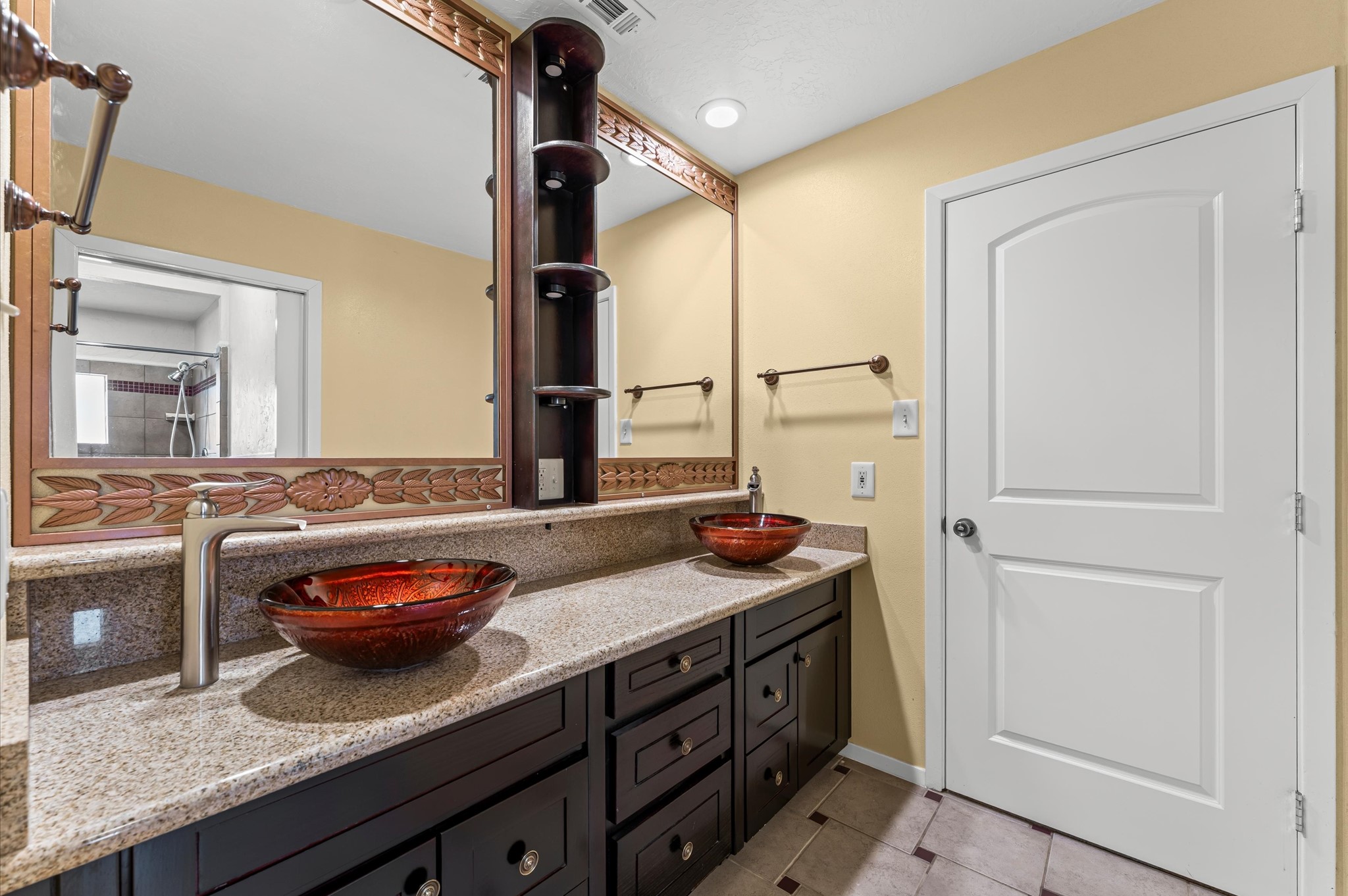 17015 Sky Blue Place Houston, TX 77095 - Photo 10 of 25 a bathroom with a granite countertop sink and a mirror