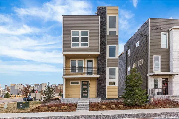 a front view of a building