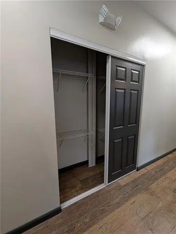 an empty room with closet