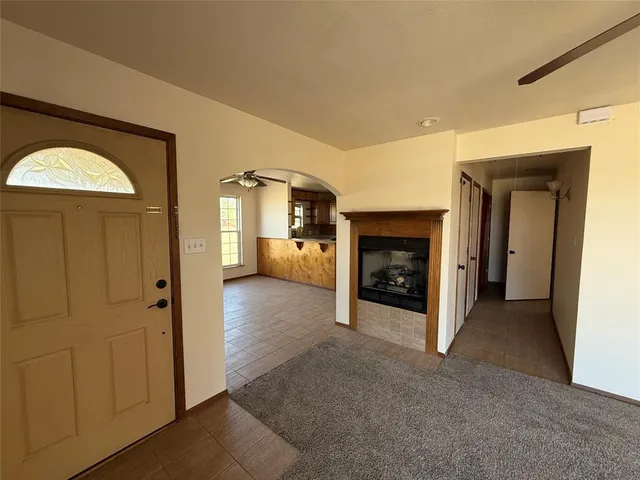 a view of a livingroom with a fireplace