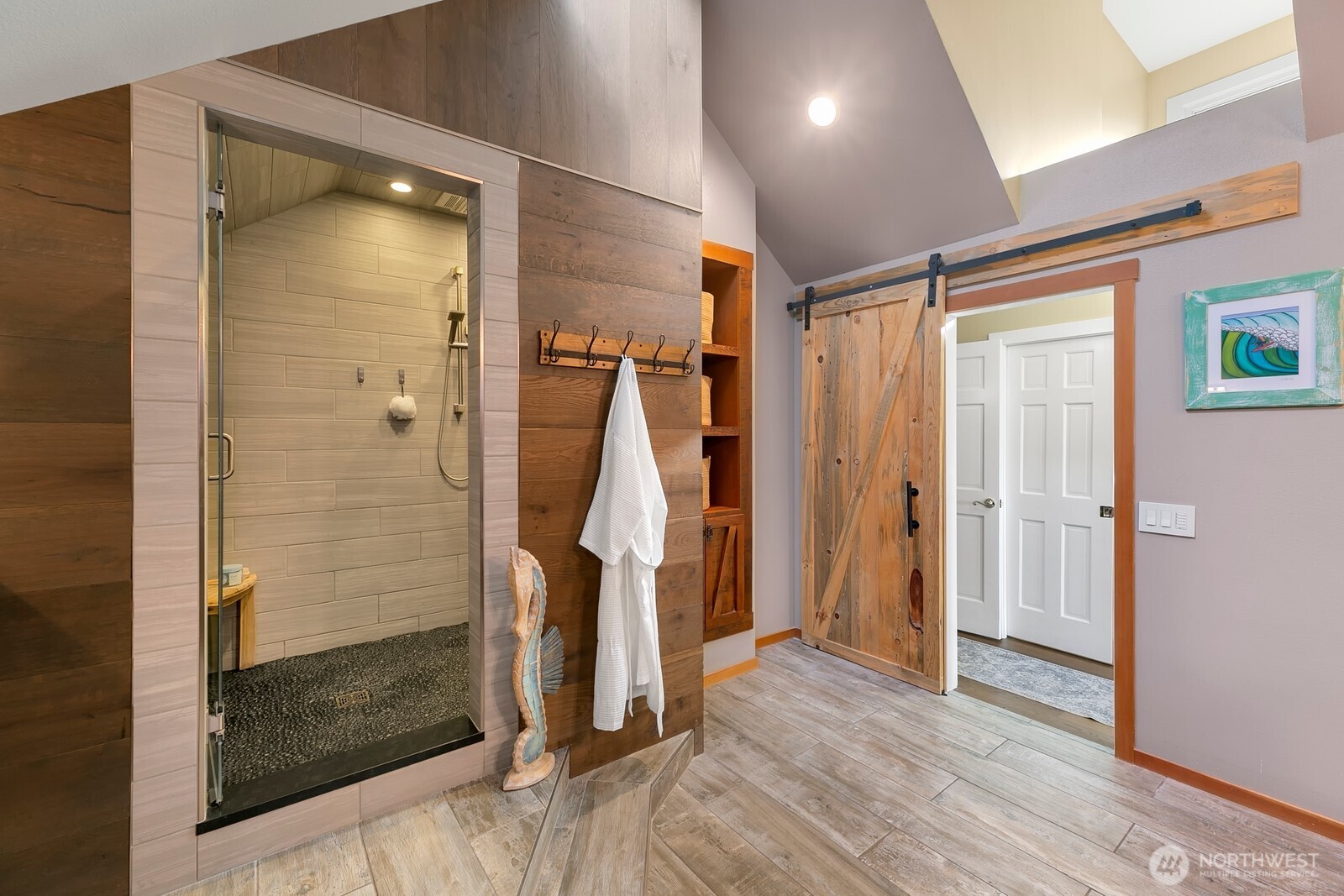 6625 136th Place Southwest Edmonds, WA 98026 - Photo 28 of 40 a bathroom with a shower and a glass door