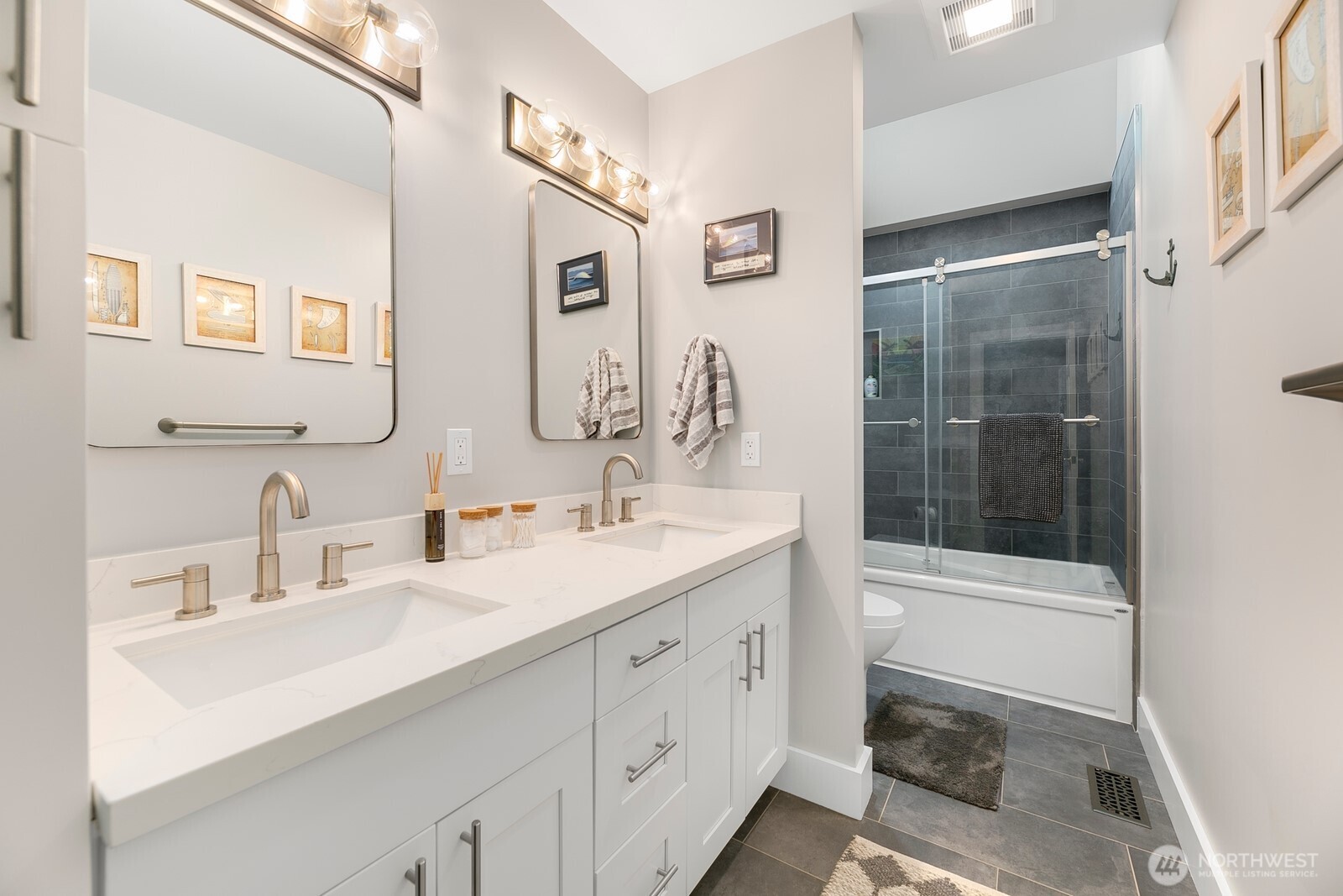 6625 136th Place Southwest Edmonds, WA 98026 - Photo 35 of 40 a bathroom with a sink a toilet and shower