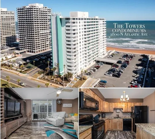 a view of a city with tall buildings