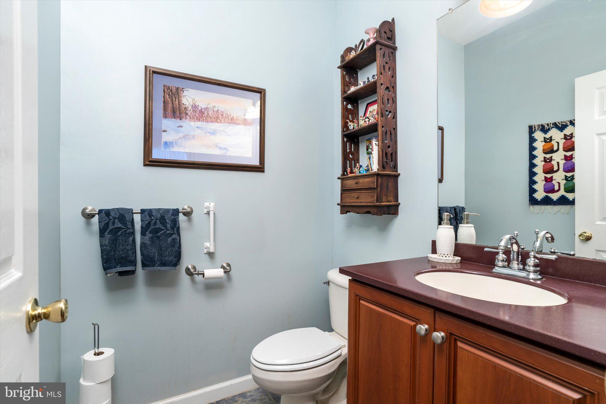 100 Jackson Avenue Princeton, NJ 08540 - Photo 14 of 33 a bathroom with a granite countertop sink and a mirror