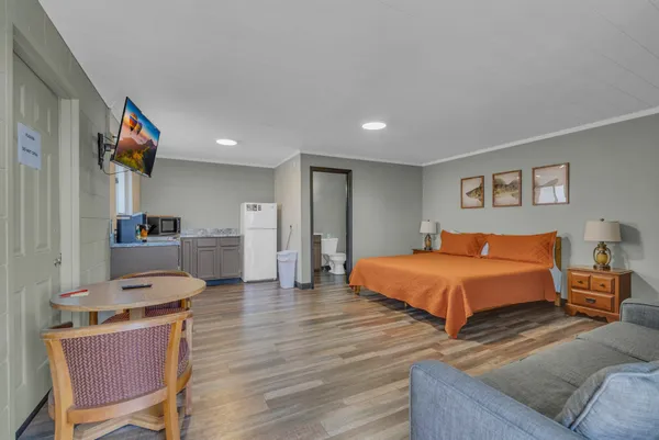 a room with musical instruments