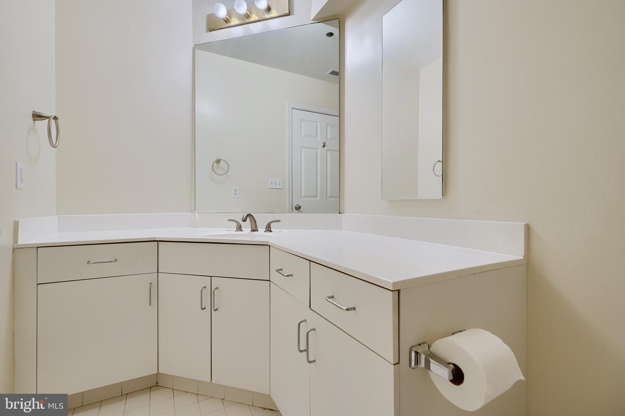 100 Harborview Drive, Unit 609 Baltimore, MD 21230 - Photo 23 of 45 a bathroom with a sink vanity and mirror