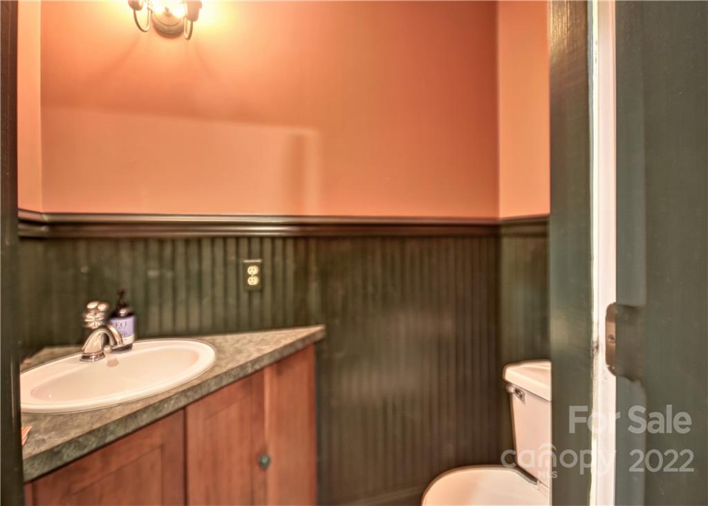 11 Echo Lake Drive Fairview, NC 28730 - Photo 28 of 48 a bathroom with a sink a toilet and mirror