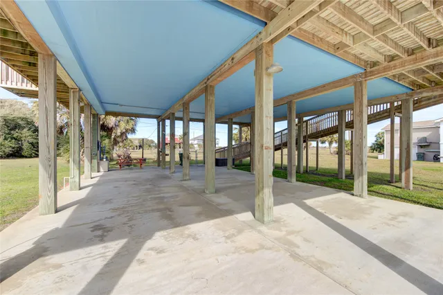 a view of a building with a porch