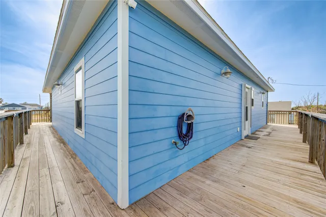 a view of a wooden deck