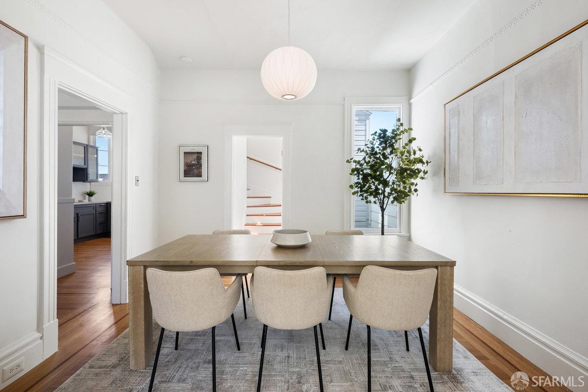115 Hoffman San Francisco, CA 94114 - Photo 8 of 44 a view of a dining room with furniture and wooden floor