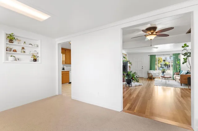 a view of a livingroom with furniture and window